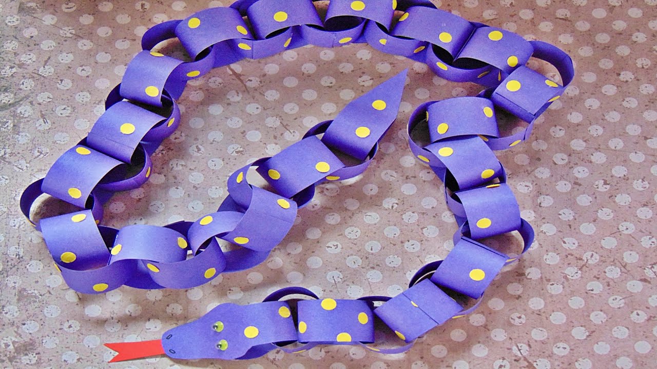 Basteln: Schlange aus Papier selber machen / Basteln mit Papier