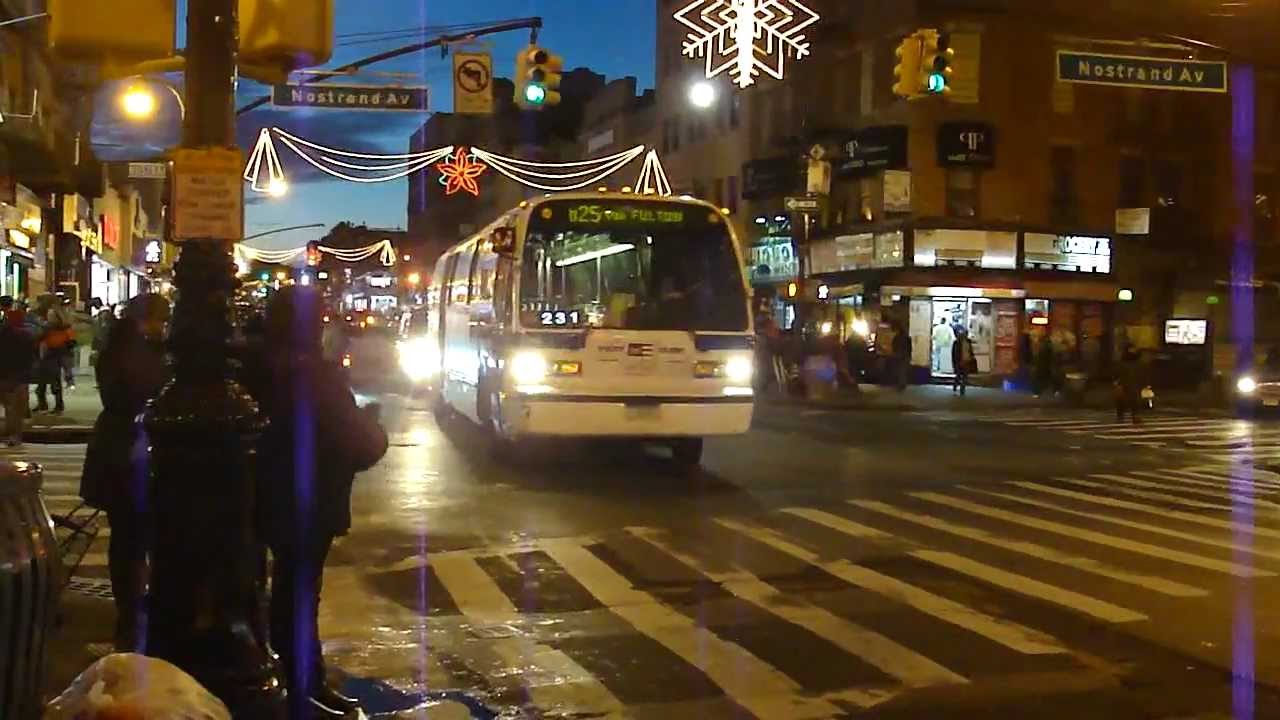 MTA NYCT Bus: 1998 Nova-RTS B25 Buses #4948 & #5000 at Nostrand Ave-Fulton St
