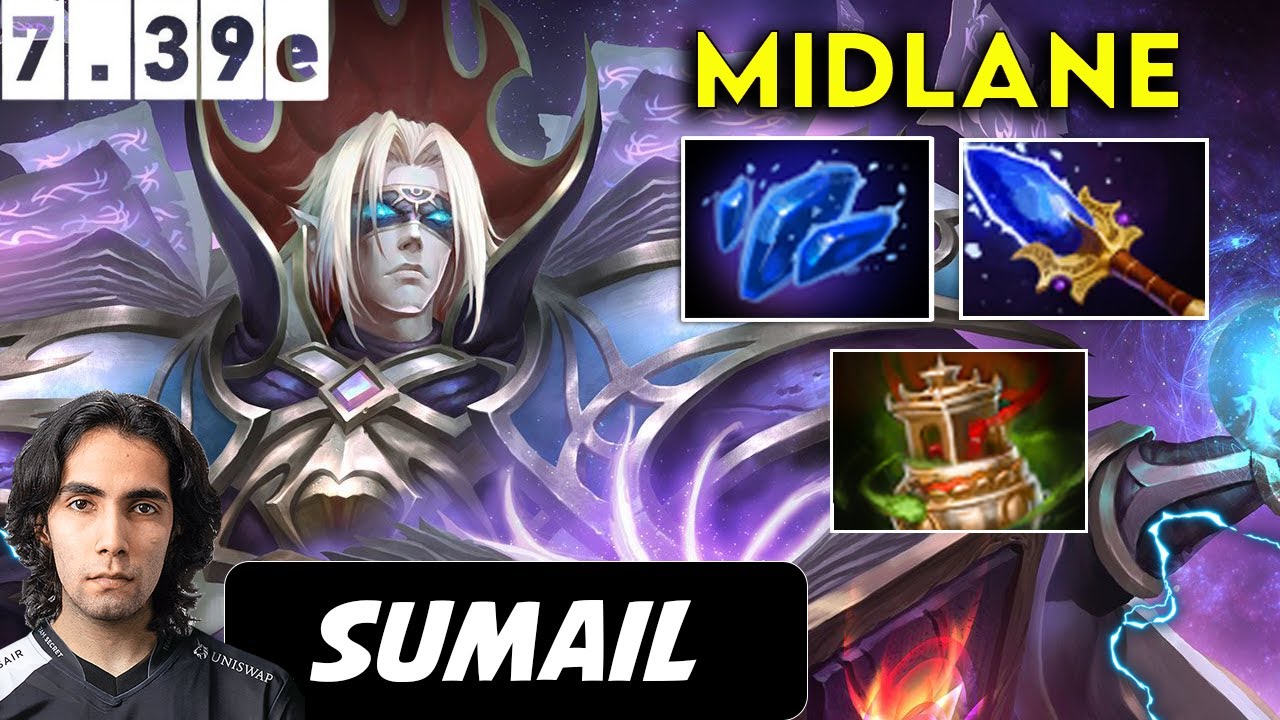 Sumail Invoker Midlane - Dota 2 patch 7.39e Pro player Gameplay