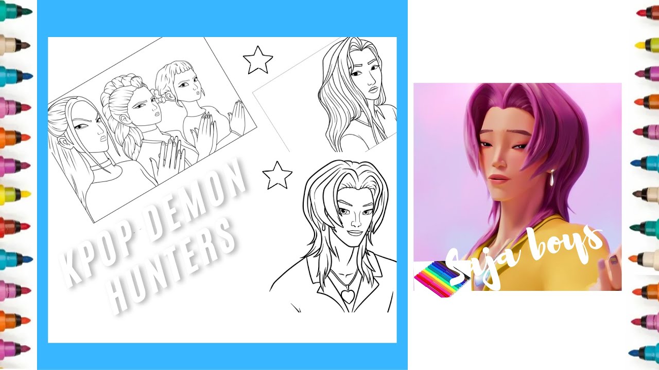 Kpop Demon Hunters New Coloring Pages / How to Color Huntrix & Saja Boys / NCS Music