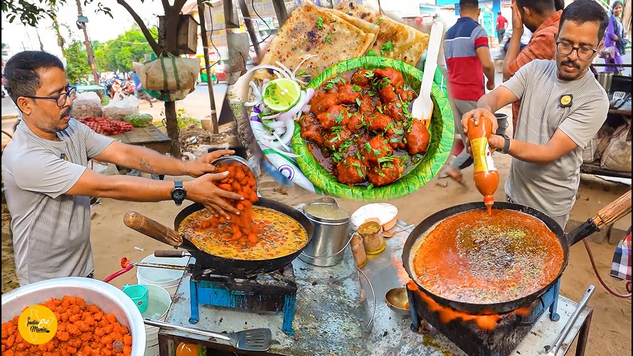 Bhubaneswar Famous Fauji Bhai Ka Unique Manchurian Parantha Combo Rs. 25/- l Bhubaneswar Food Tour