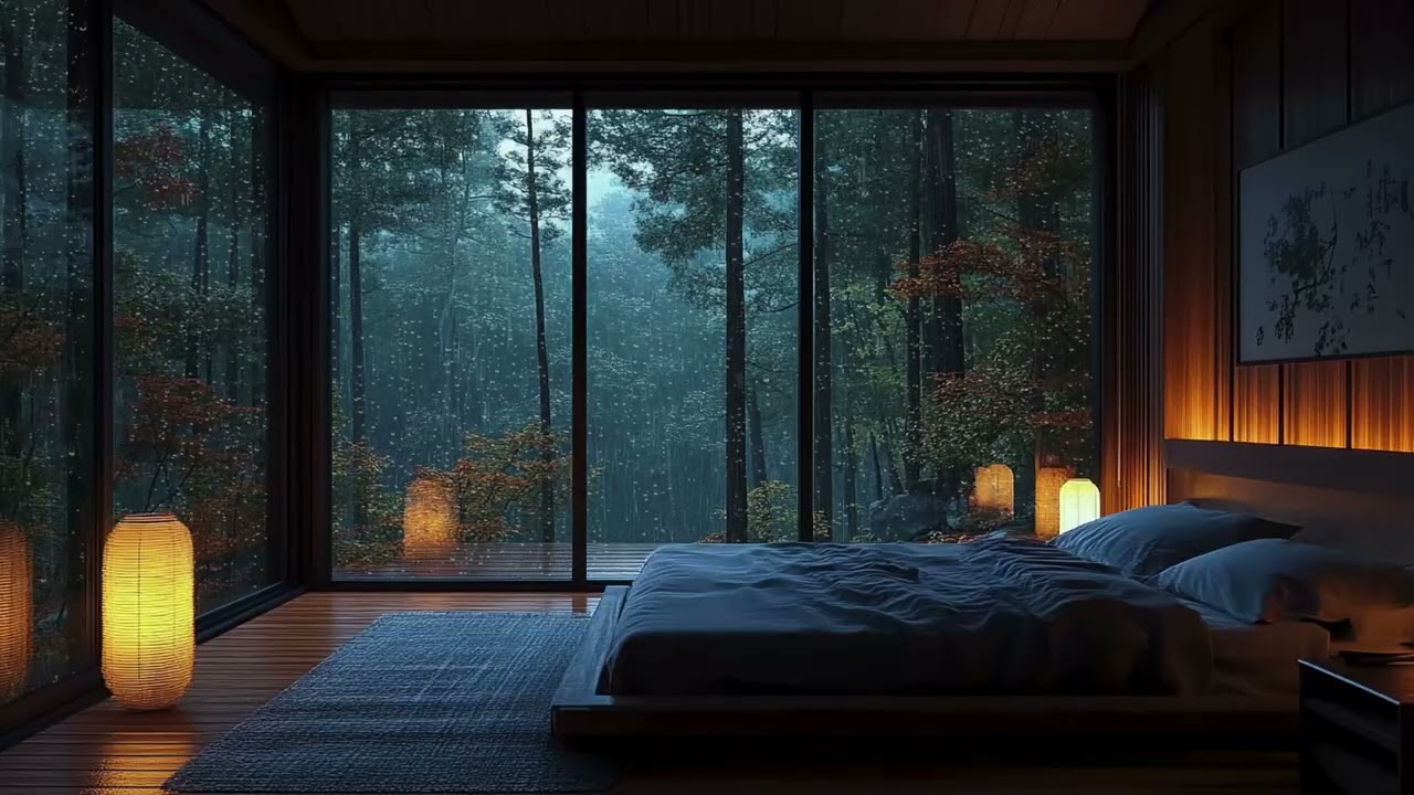 【3M】Forest Rainstorm at Night 🌲 Natural Heavy Rain for Peaceful Sleep