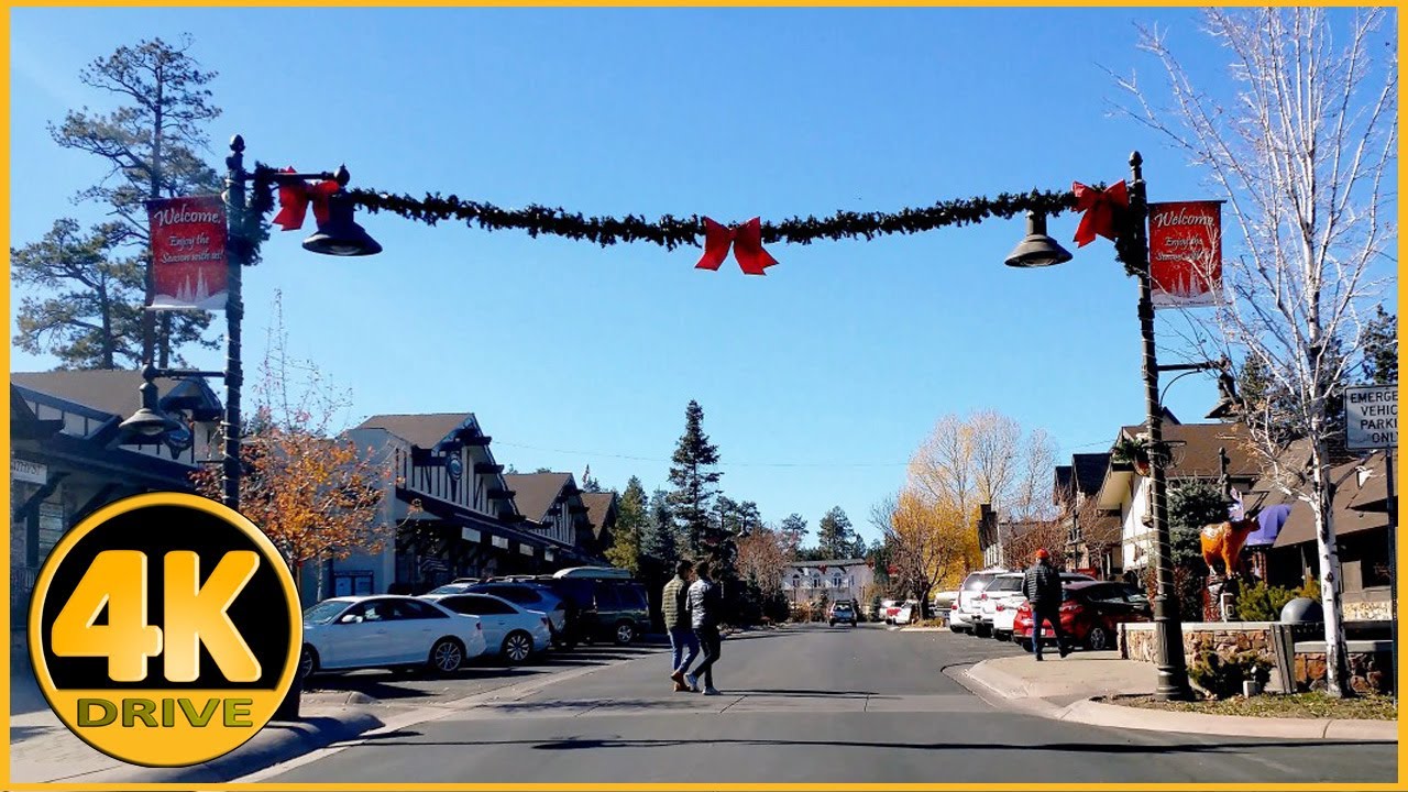 Driving Tour of Village Drive & Pine Knot Ave, Big Bear Lake [4K]