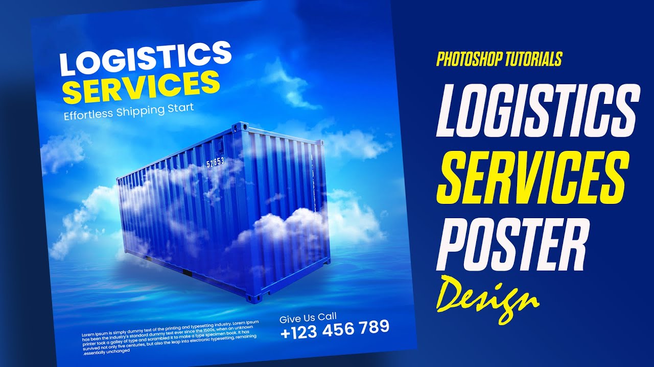 Creative Shipping Cargo Poster & Social Media Post Design | Photoshop