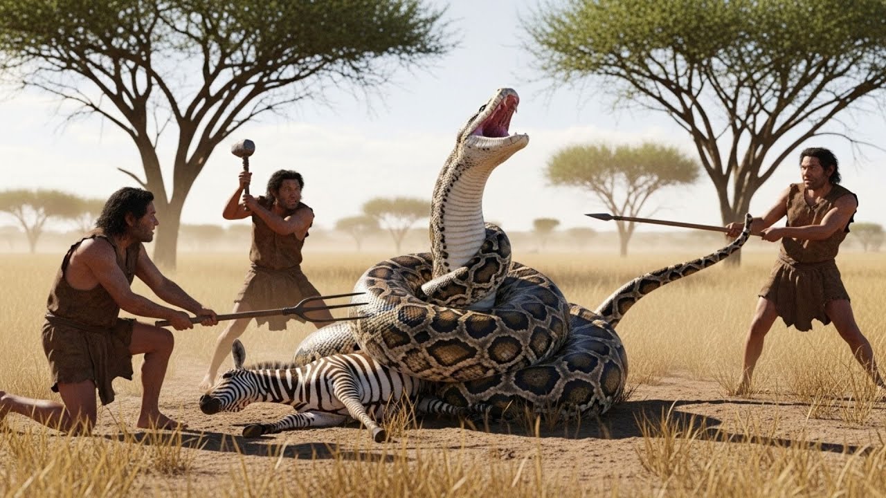 Life 3.2 Million Years Ago | How Tiny Hominids Saved a Zebra Foal from a Giant Python