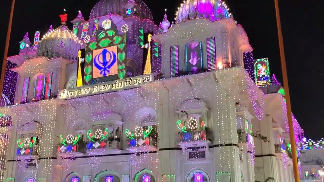 Dhan🙏 Dhan saheb shri Guru Gobind Singh ji de Prakash purab te lighting di sajavat,🙏darshan karo ji🙏