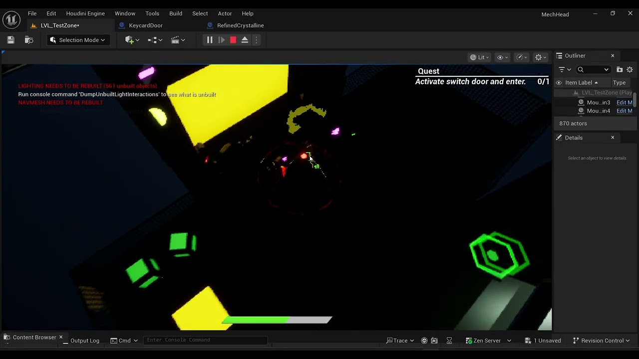 NO LIGHTING ADDED IN MECHHEAD TO AID WITH VISUAL CLARITY