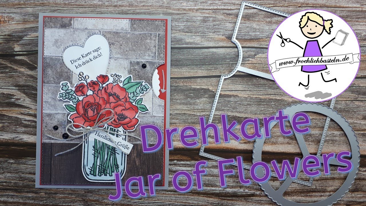 Anleitung: Drehkarte Jar of Flowers von Stampin' Up! - Der richtige Dreh | fröhlich basteln