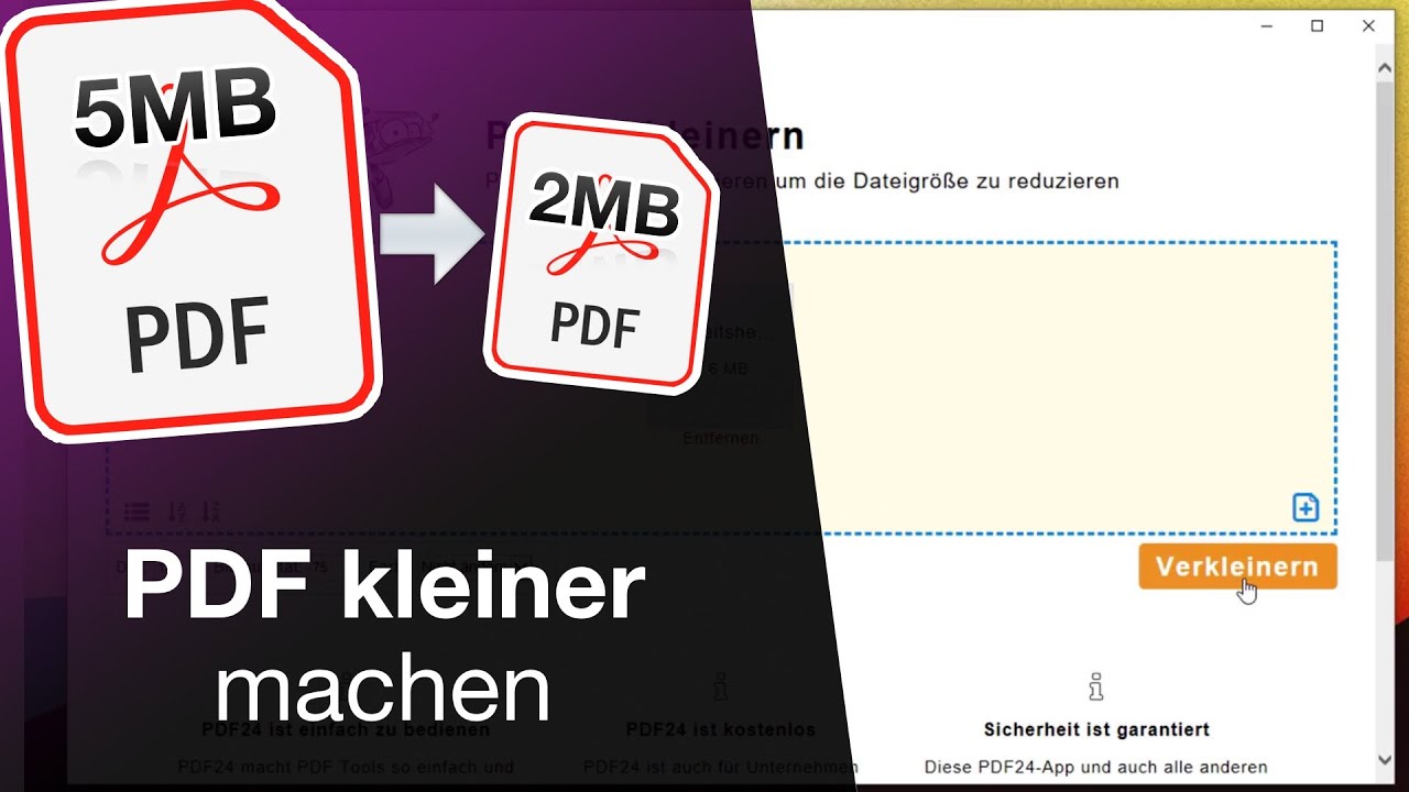 Halb so groß und gute Qualität – PDFs kleiner machen mit PDF24