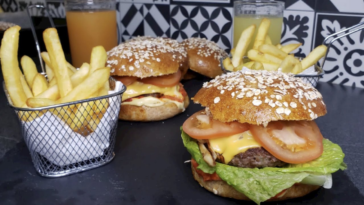 افضل وصفة لخبز الهمبرجر الصحي بالدقيق الكامل 🍔🍔🍟🍟