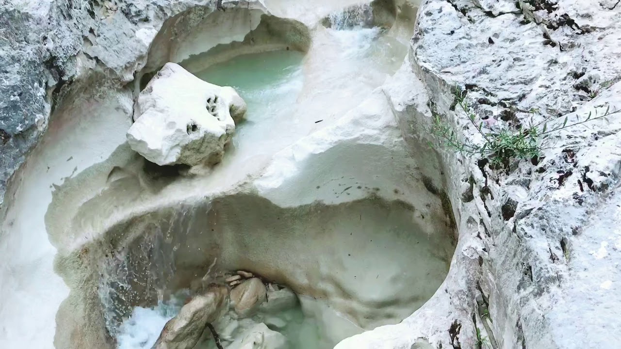 Deaf mermaid at the waterfall in Kotli, Croatia