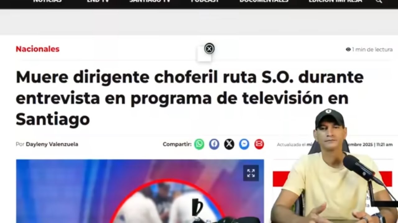 La Penosa Muerte en Vivo del Importante Dirigente Choferil d&eacute; Santiago