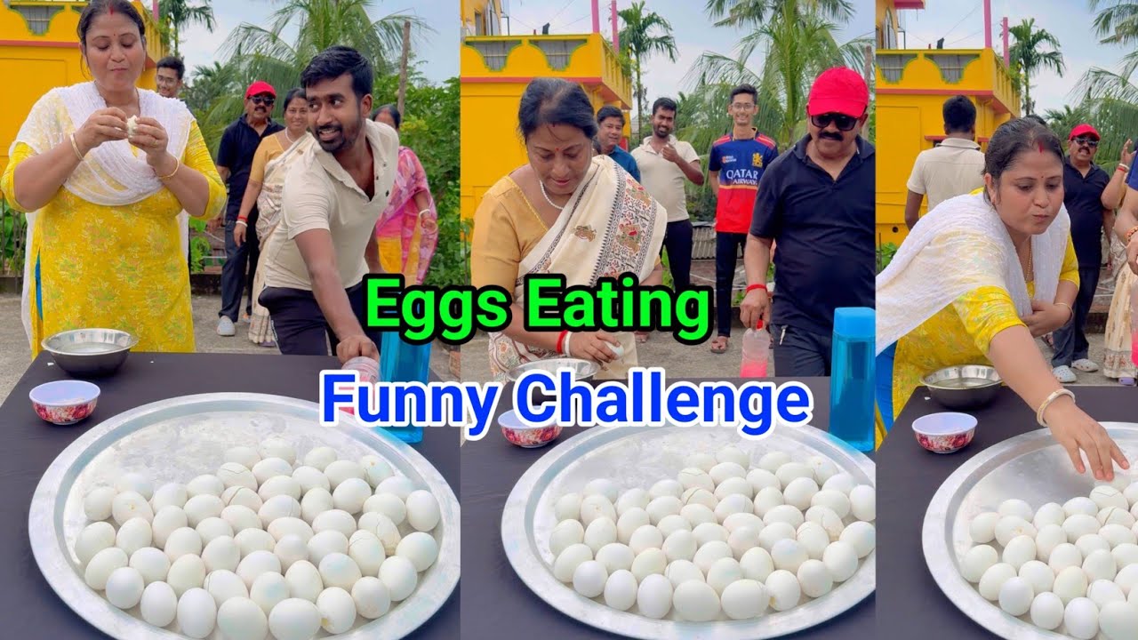 ডিম খাওয়ার চ্যালেঞ্জ Funny Eggs Eating Challenge