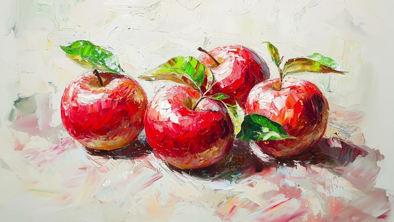 Vintage Apple Oil Painting | Vintage TV Art | 2 hours of steady Artwork | Romantic Screensaver