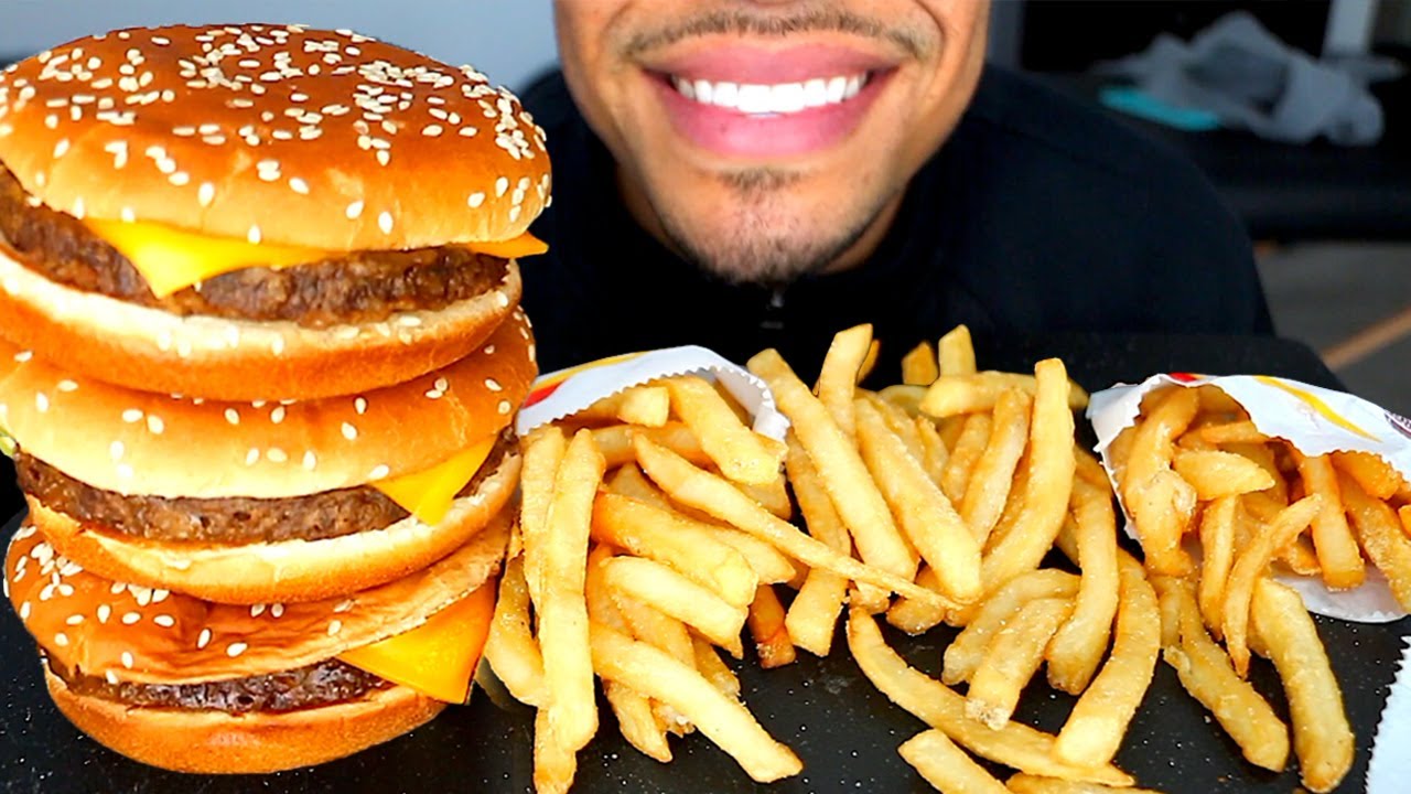ASMR BURGER KING CHEESEBURGERS FRIES BIG BITES EATING SHOW MOUTH SOUNDS CHANNEL JERRY VIDEO MUKBANG