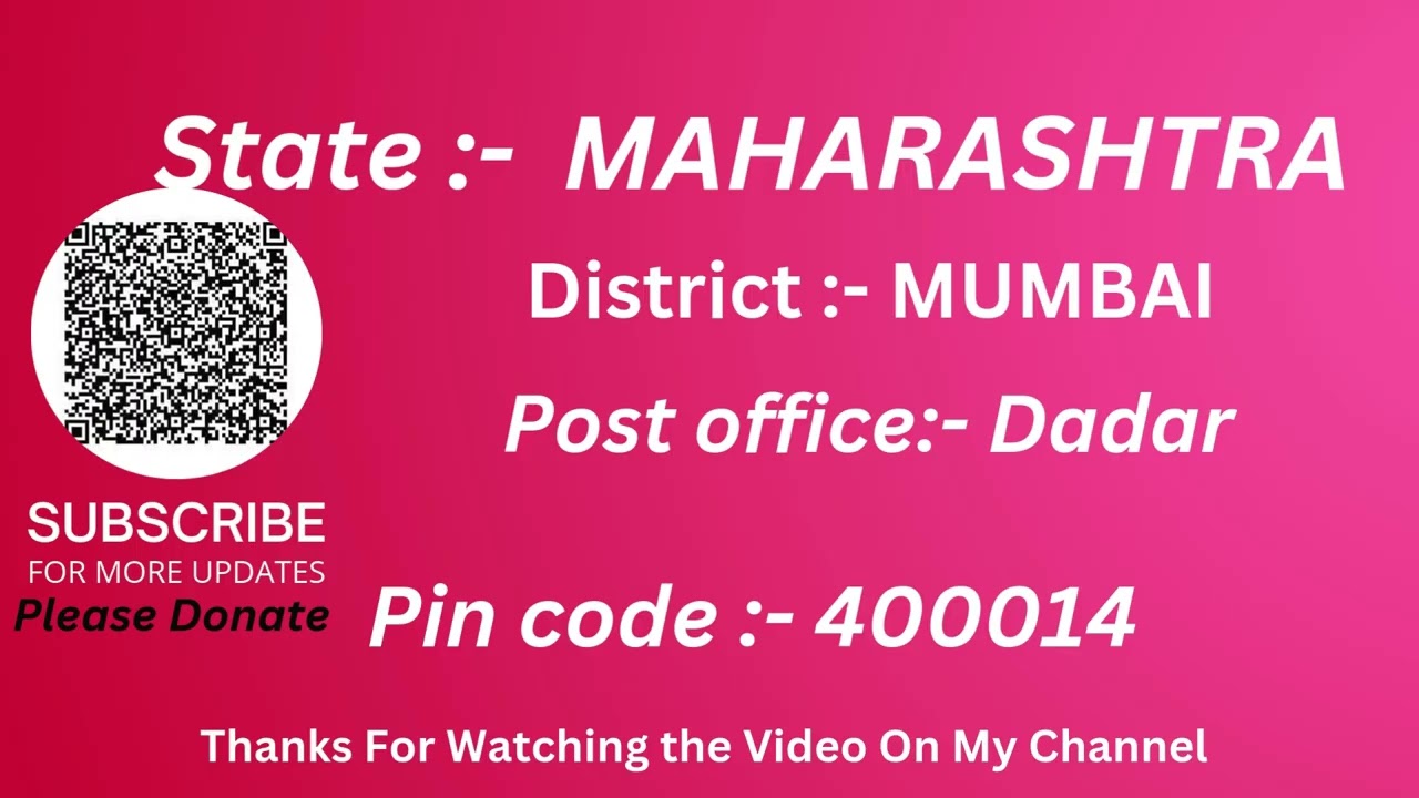 Maharashitra  Mumbai Dadar Ka pin code 400014 / Mumbai Dadar ka post office