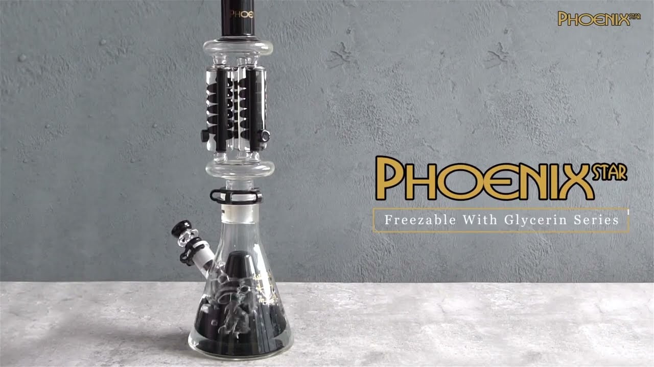 Phoenix Star 16 Inches Glycerin Bong with Triple Freezable Coil PHX495