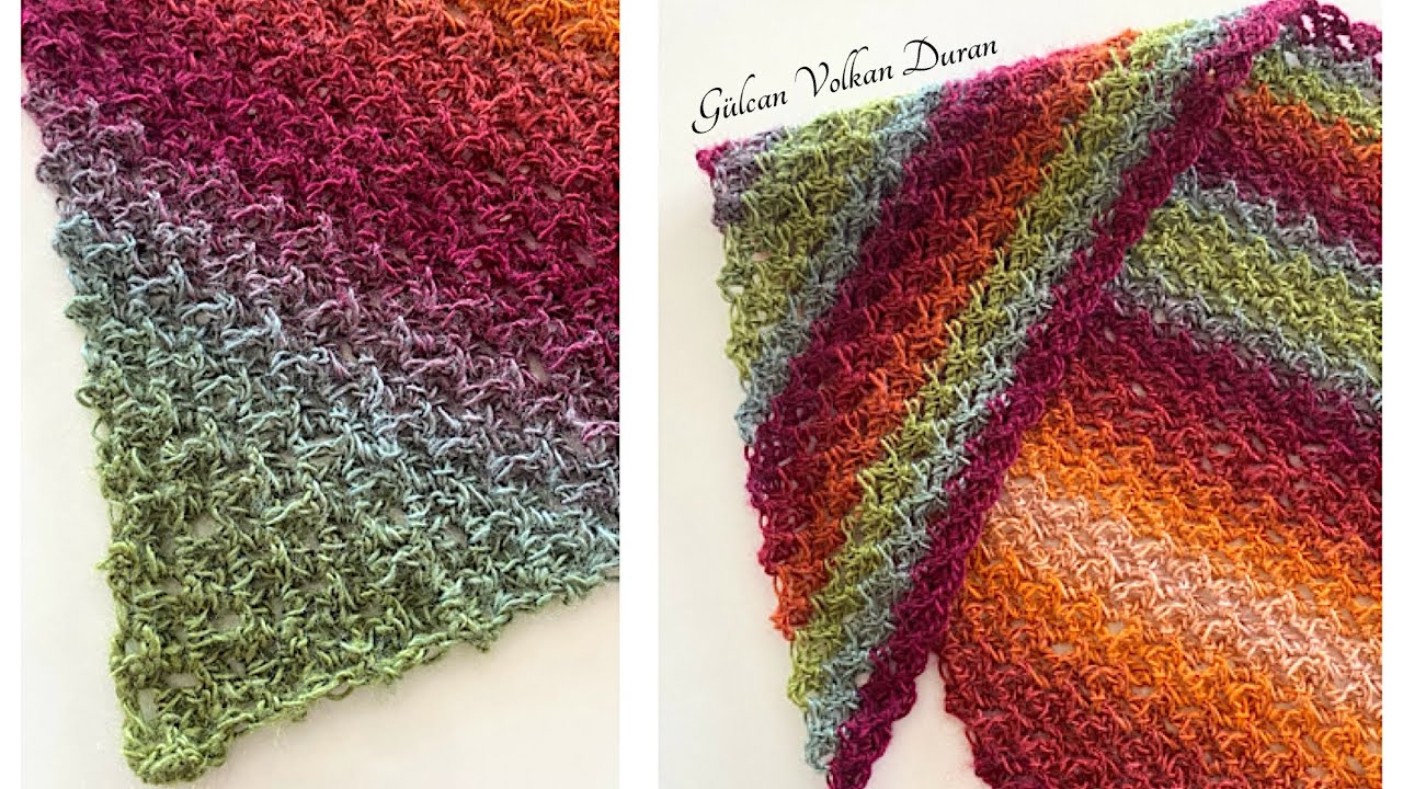 MUTLAKA DENEMELİSİNİZ 😍 ŞAHANE ÜÇGEN ÖRGÜ ŞAL YAPIMI - #crochetshawl #c2c