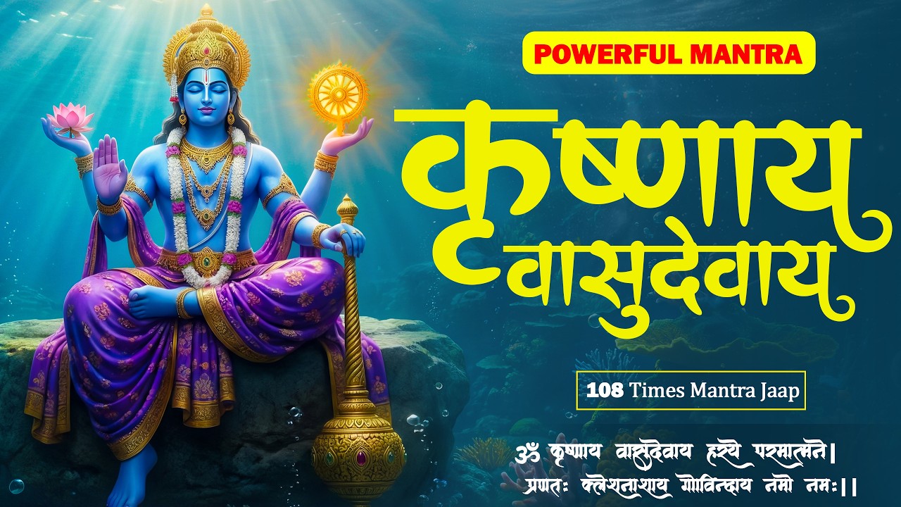 Krishna Mantra | Shri Krishna Vasudevaya | 108 Times Mantra Jaap