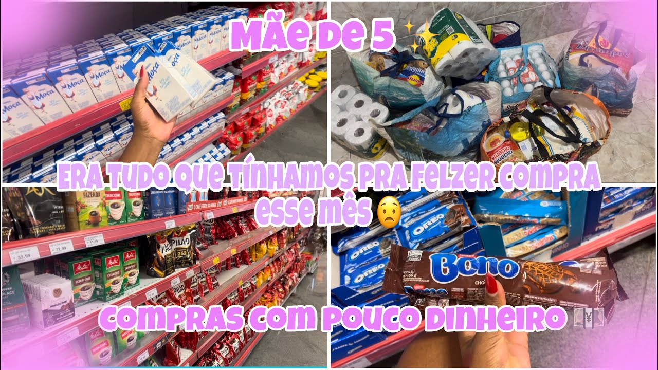 COMPRAS DO MÊS COM POUCO DINHEIRO 💸| ERA TUDO QUE TÍNHAMOS ESSE MÊS 😟
