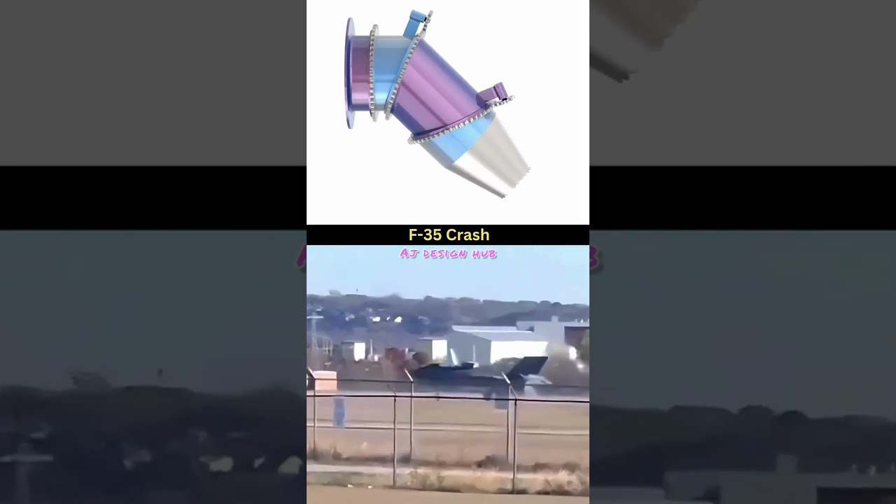 F-35 CRASH Caught on Camera! #caddesign #3ddesign #f35 #crash #engineering #engine #fighterjetcrash