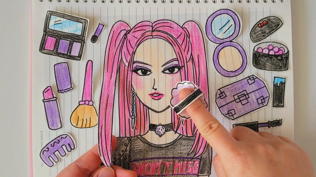 🎀paperdiy🎀 K-pop Demon Hunters  mira makeup 💄케이팝 데몬 헌터스 미라 메이크업  종이놀이