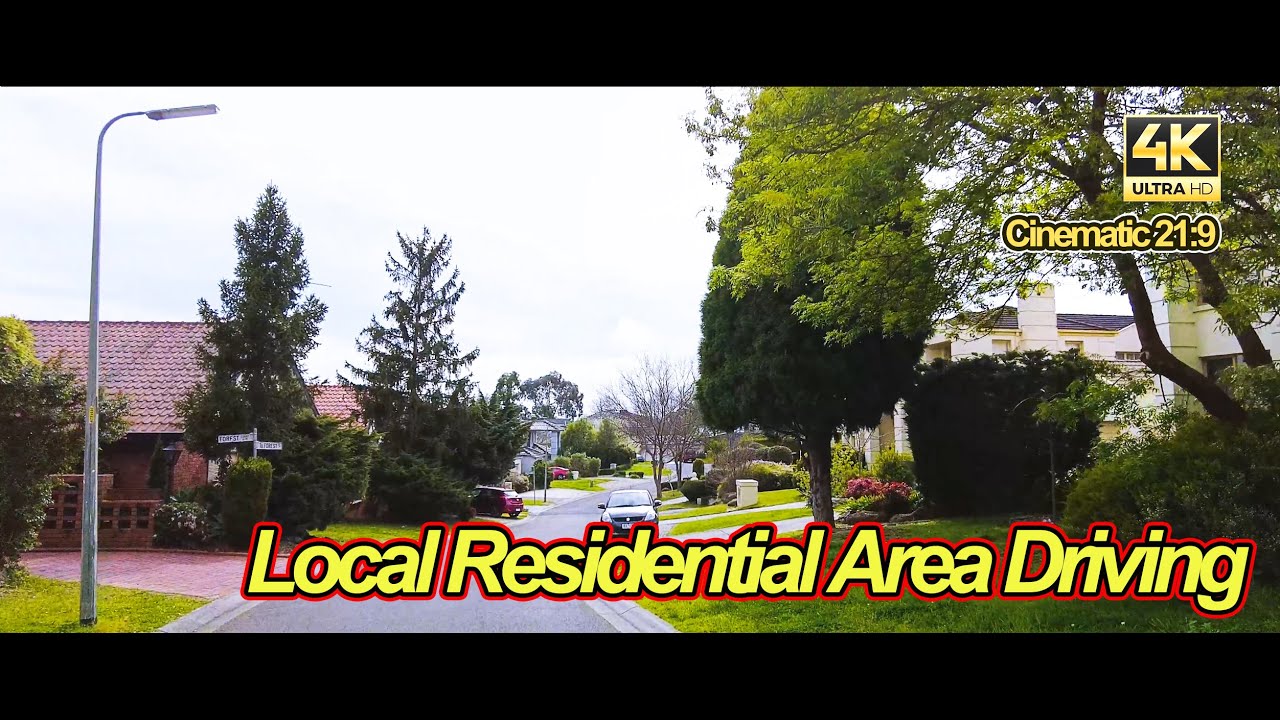 Local residential area driving to view what does Melbourne's spring look like /4K Cinematic 21:9