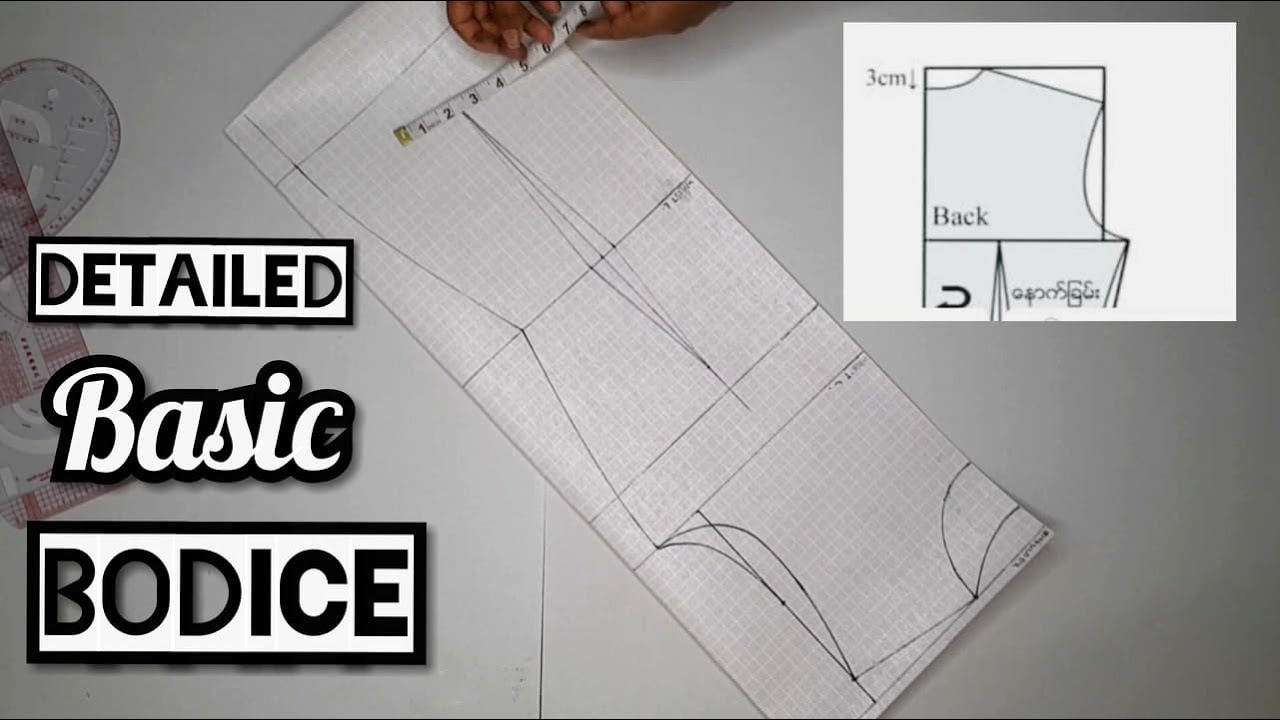 How to draft a basic bodice pattern (DETAILED) for beginners