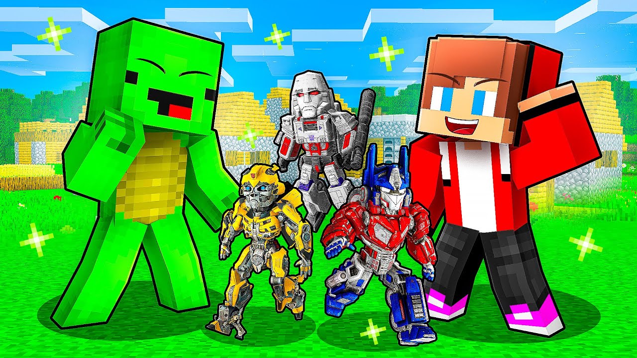 JJ and Mikey Found TRANSFORMERS in Minecraft - Maizen