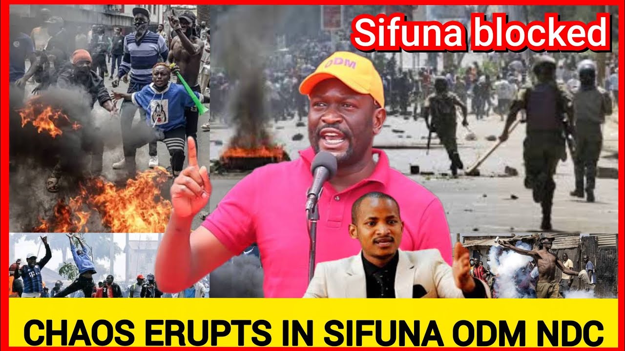 happening now! Fight erupts in Sifuna NDC meeting live, Sifuna and Babu Owino blocked by Police now