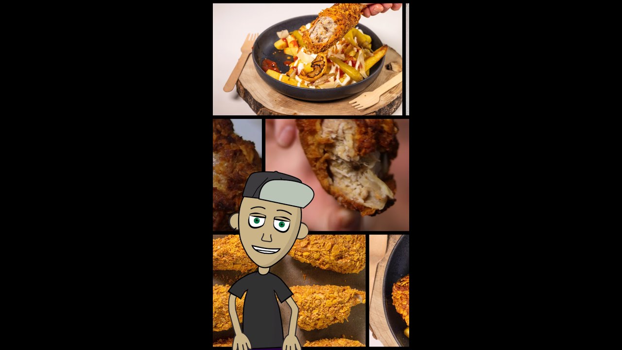 Vegane Hähnchenkeulen in Cornflakespanade