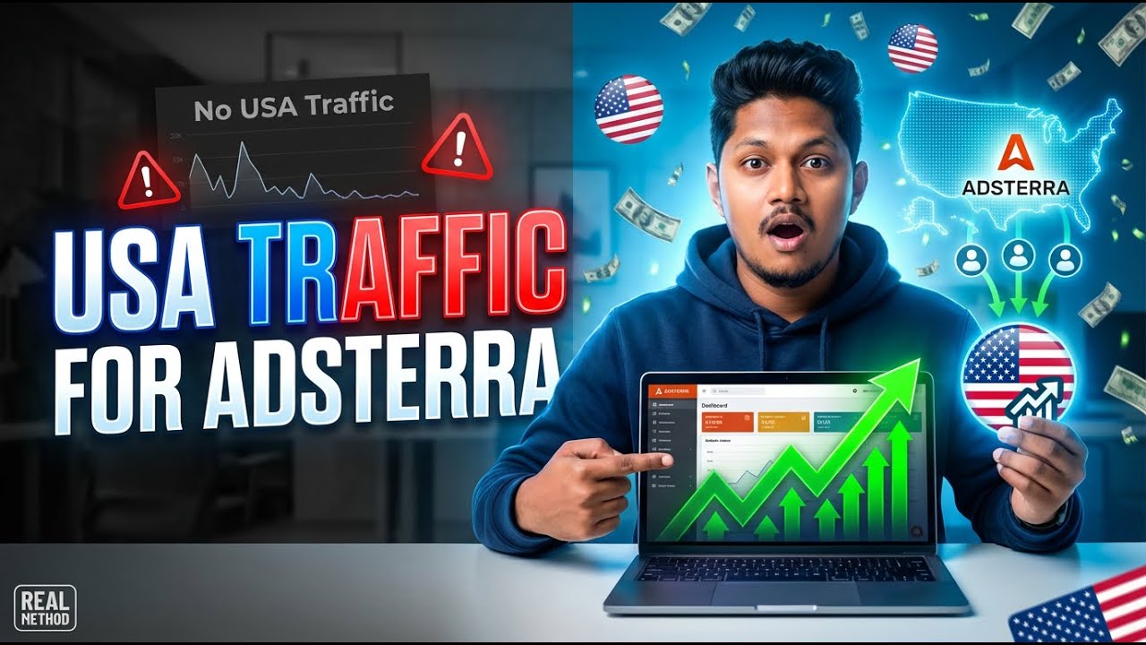 Adsterra වලට USA Traffic ගන්න විදියක් | Organic Traffic