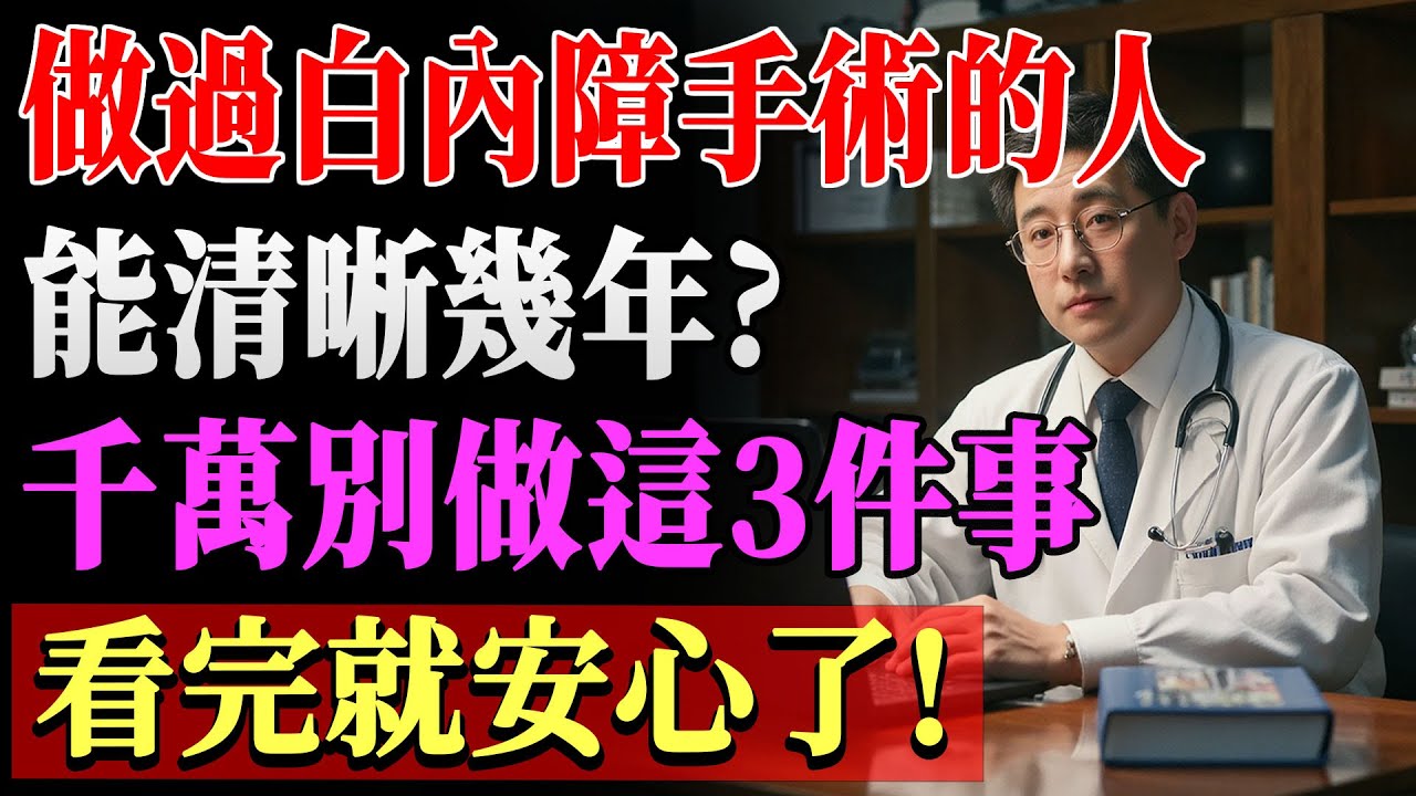 别以为开完白内障就没事！90%术后视力下降都和这5件事有关！你必须知道！