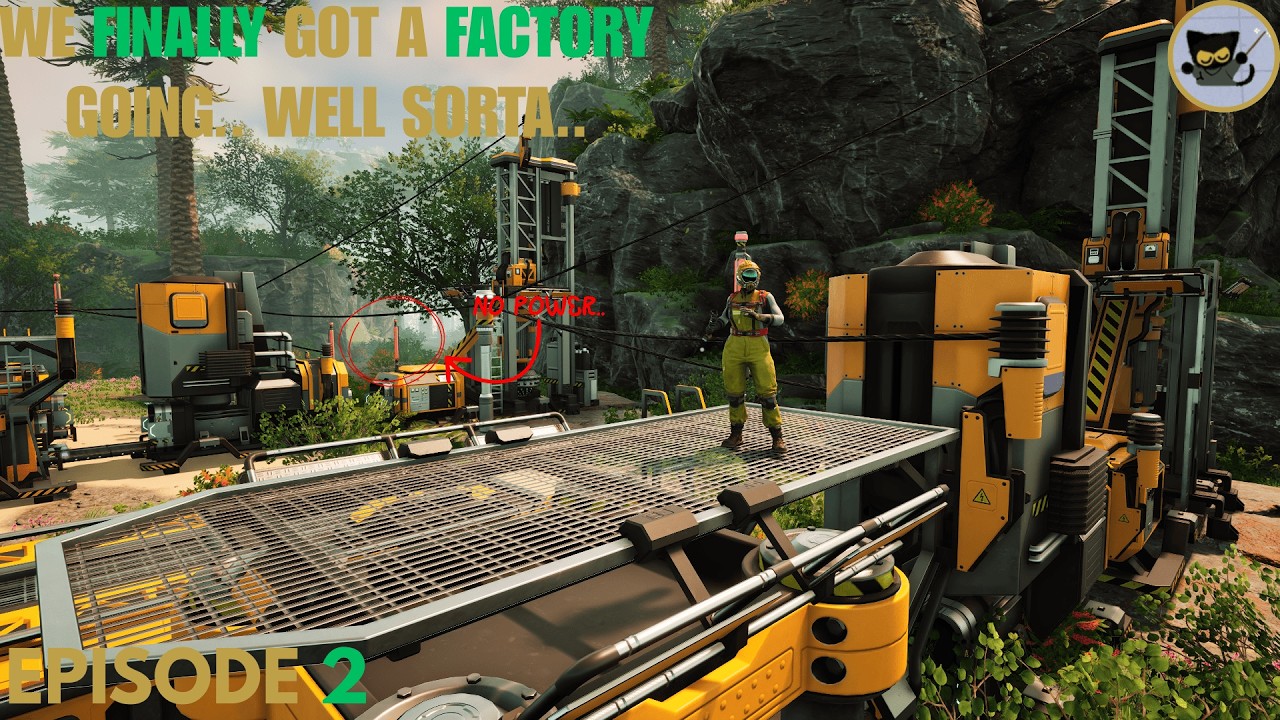 WE GOT A FACTORY GOING, but power became the next issue 0_0 [Ep2] #satisfactory #intresting #gaming
