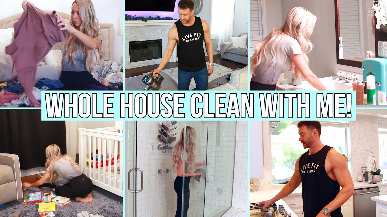 WHOLE HOUSE CLEAN WITH ME! Cleaning Motivation! Husband vs. Wife Edition