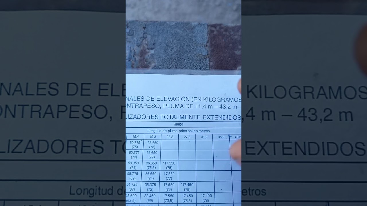 GRUA RT 890 E interpretación tabla de carga modos A y B