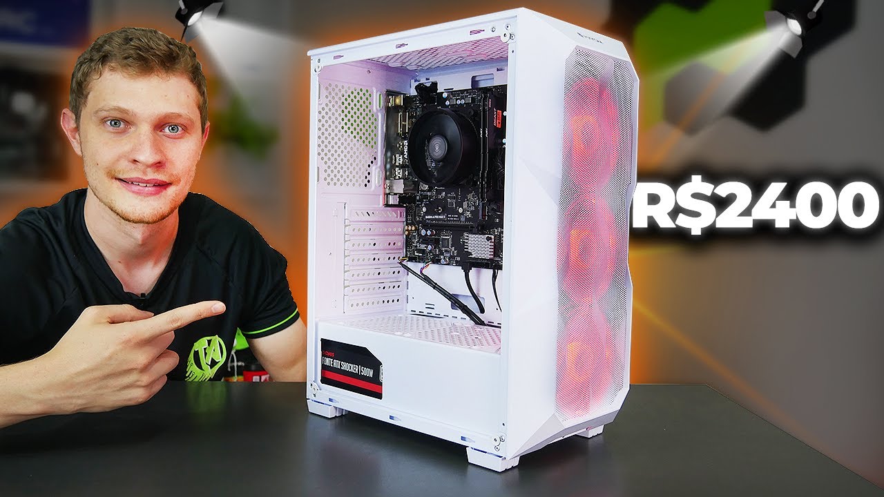 PC GAMER BARATO (R$2400) PARA RODAR JOGOS E FAZER UPGRADES! COM TESTES (PC AMD 2024)