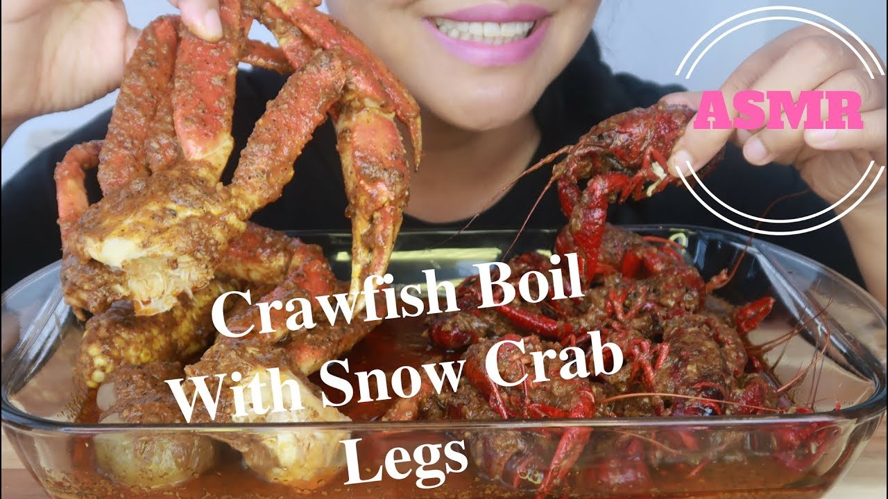 ASMR - Crawfish Boil #4 With Snow Crab Legs - Eating Sounds (No Talking)