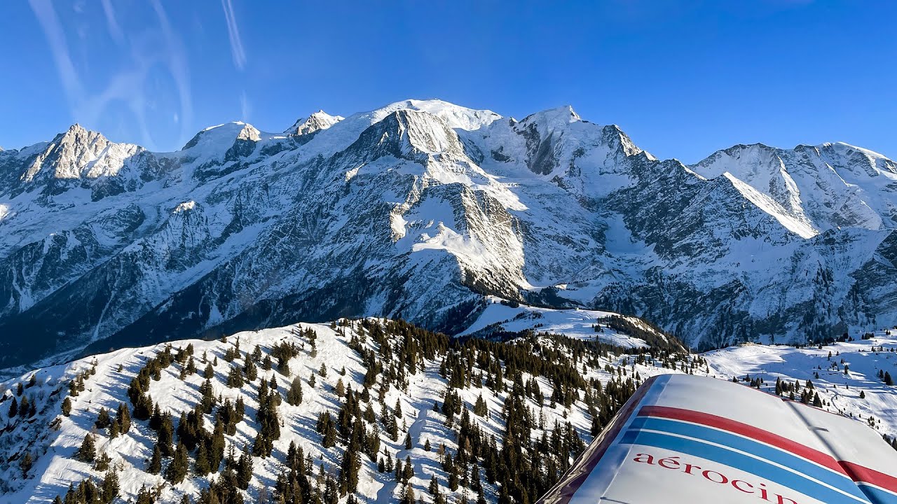 Vol en Jodel  de Megève vers le Mont Blanc le 25 janvier 2022