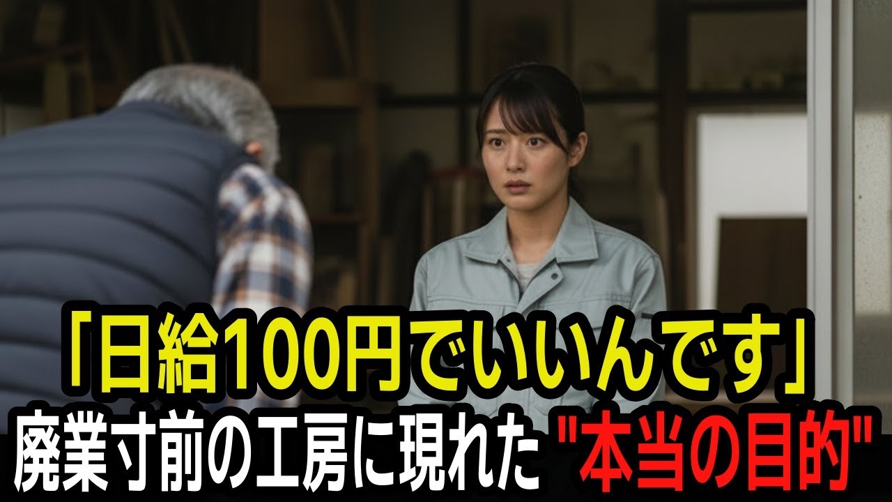 「日給100円でいい」と頭を下げた老人。廃業寸前のボロ工房に現れた“本当の目的”