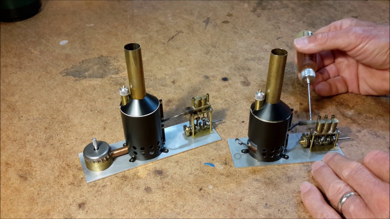 TWO MINIATURE STEAMBOAT POWERPLANTS