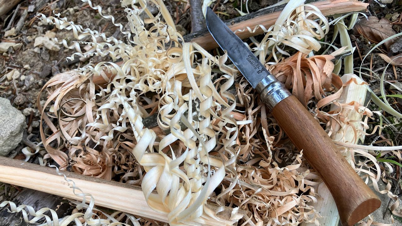 #34 🔪 Opinel 8 Carbon Convex Edge Long-Term Review 1/3 - Feathersticking Cutting Test Feather Stick