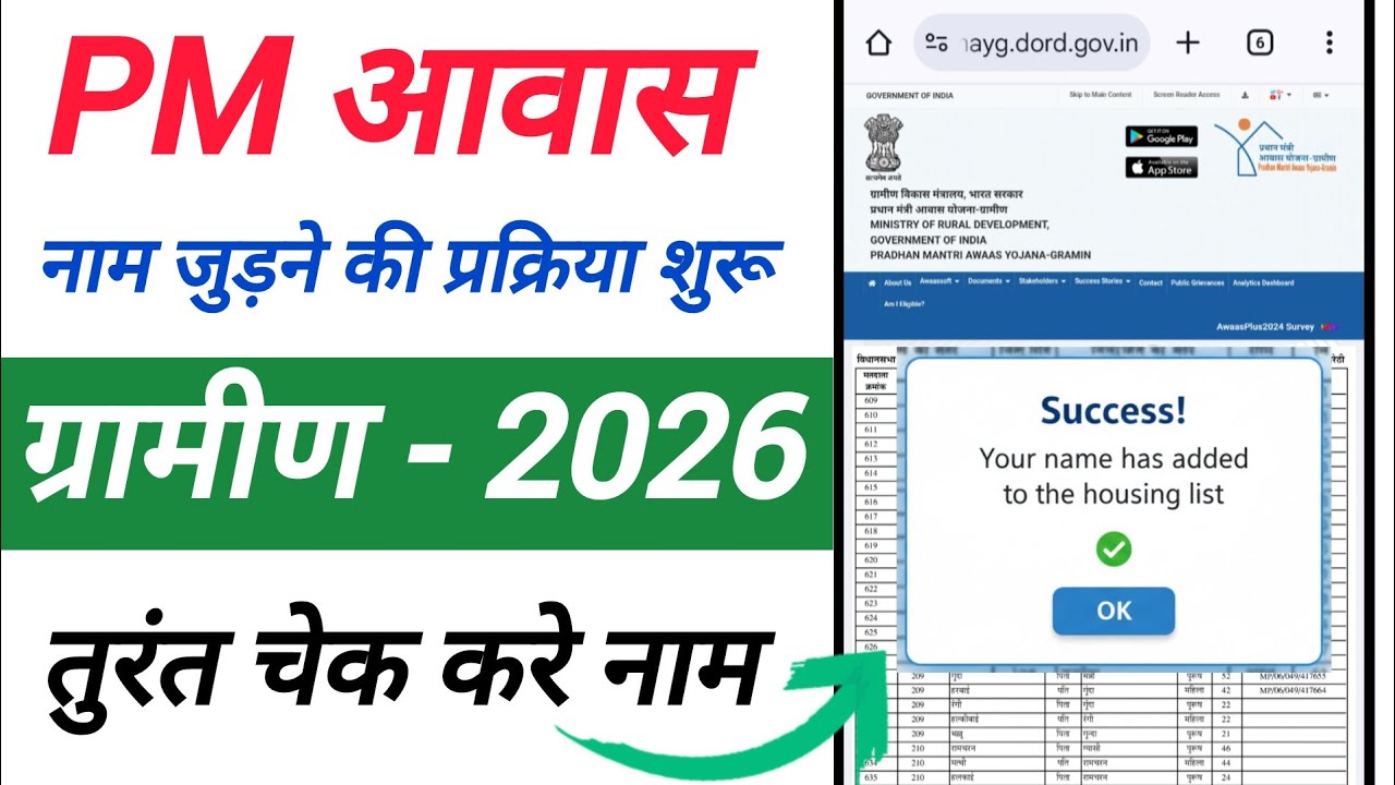 PM Awas Yojana Gramin 2026 | New Name Add Process Started | Beneficiary List Check | PMAY Gramin 