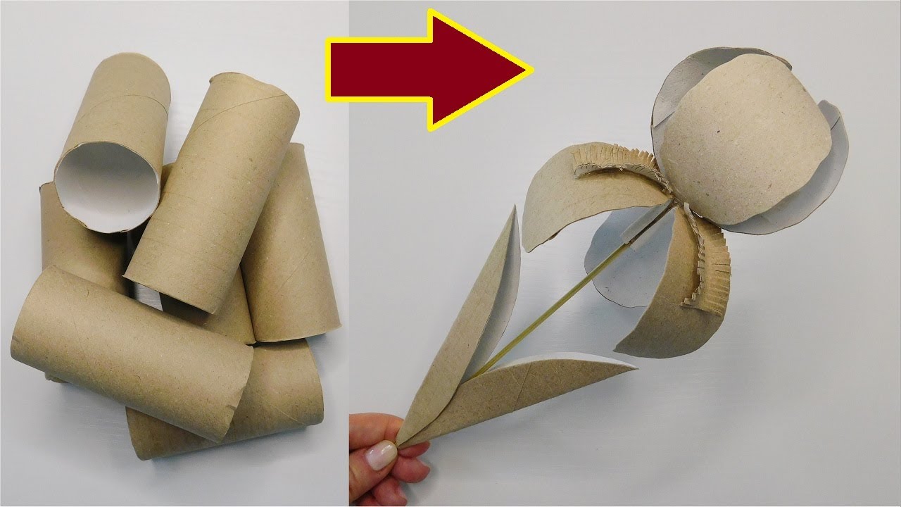 Super Easy Recycling Decor Idea / Iris Flower Tutorial DIY / Toilet Paper Rolls Crafts