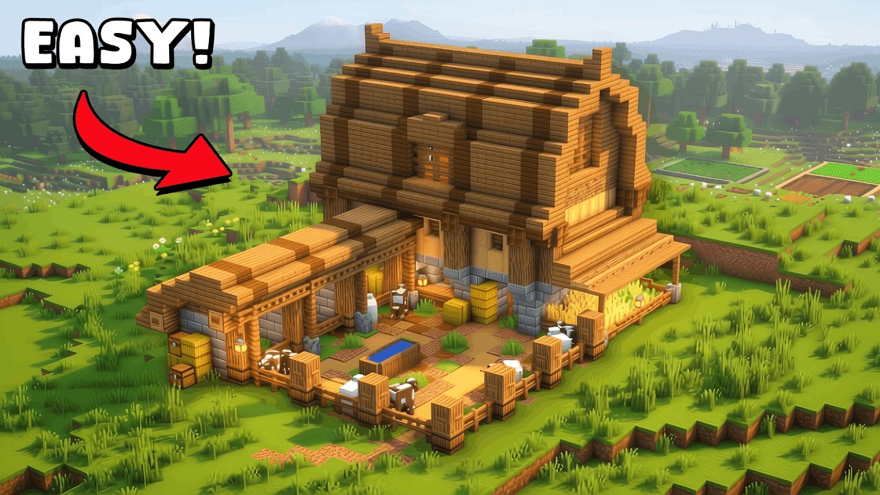How to Build a Perfect BARN for Animals in Minecraft!