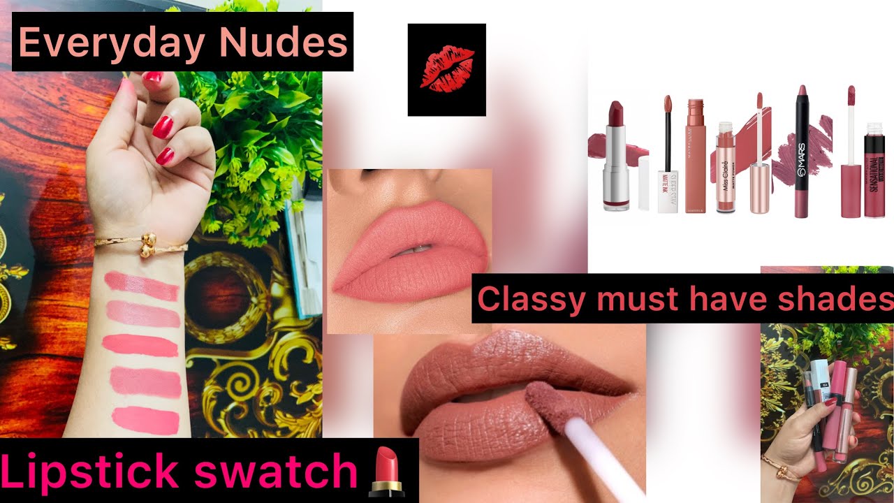 💄5 Best must have Nude lipstick shades💋 for everyday use | Office wear | Lipstick swatches | Nykaa