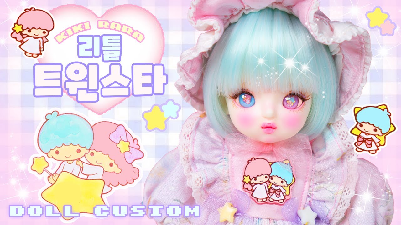 [ENG SUB]리틀 트윈스타를 구체관절인형으로 커스텀하면? Sanrio Little Twin Star Bjd doll custom 인형 리페인팅 サンリオリトルツインスター人形の定義