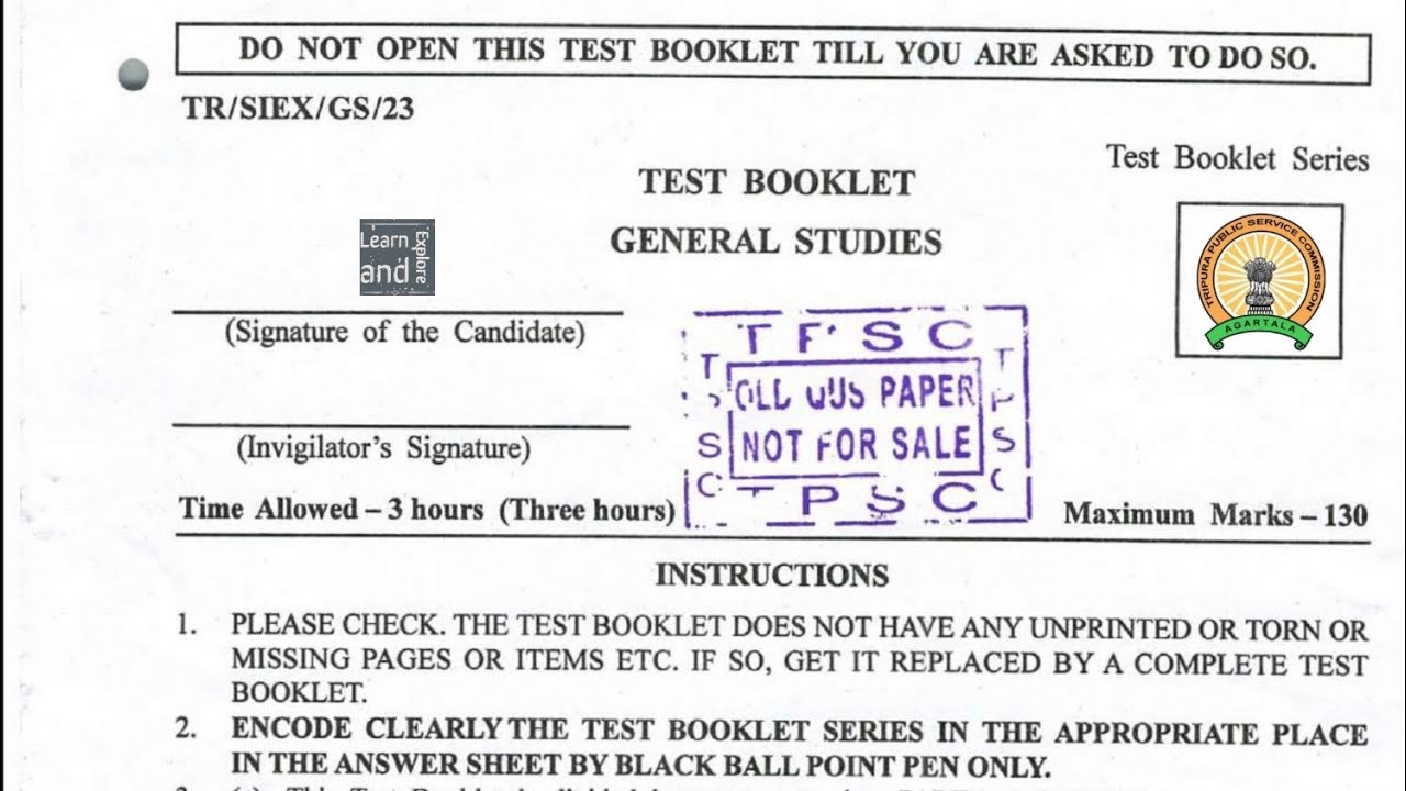 TPSC Sub-Inspector Of Excise Previous Year Question Paper Analysis | Part: 1