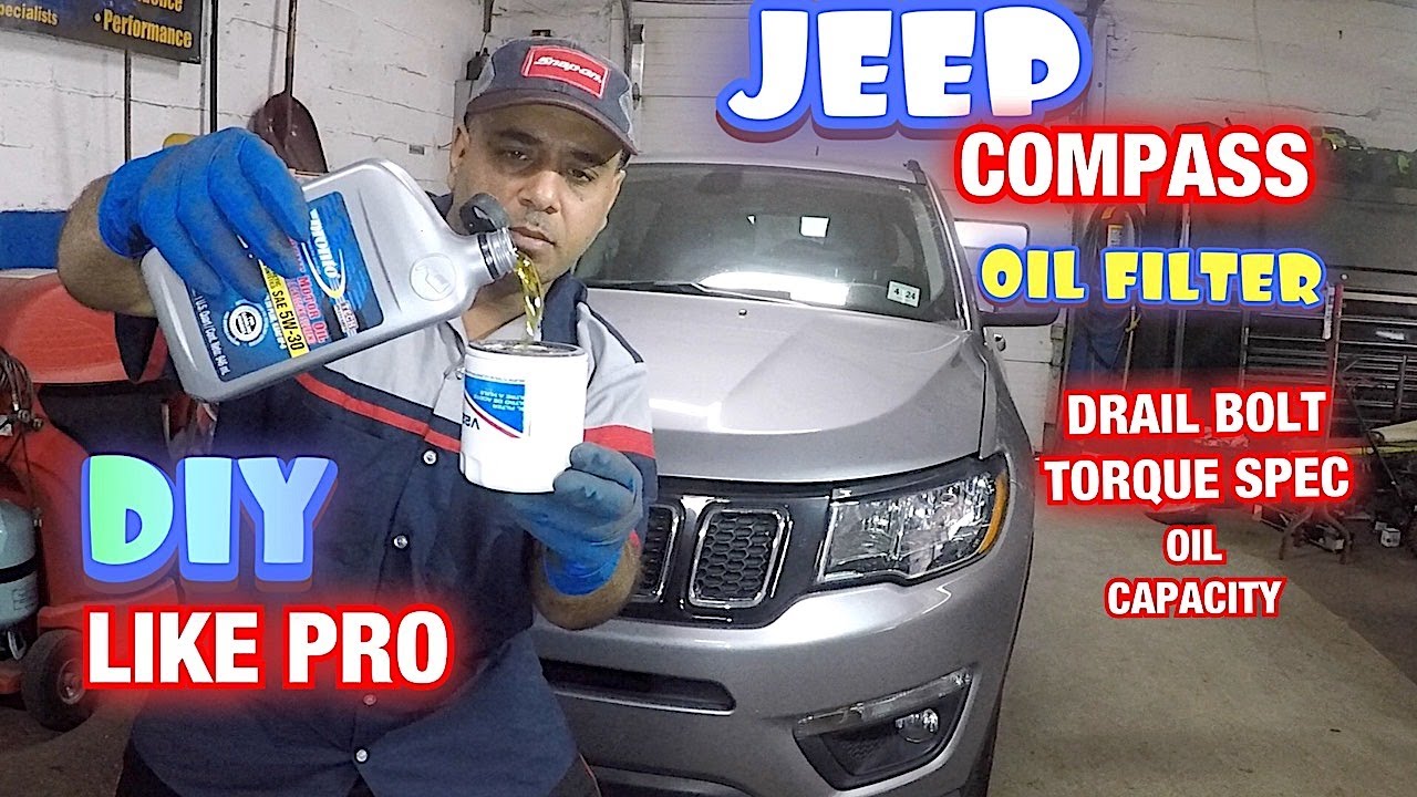 Jeep compass 2018 and up Oil Change and oil life reset, Drain bolt torque spec, oil capacity
