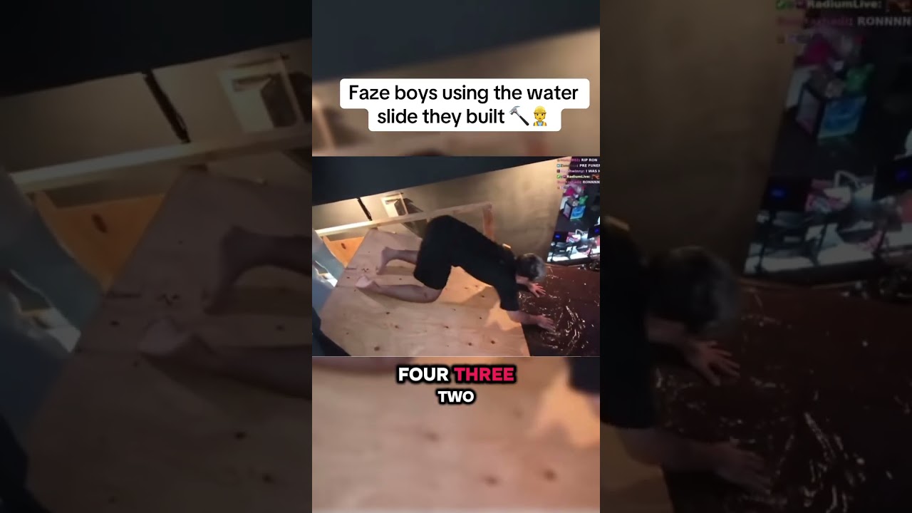 Faze boys using the water slide they built #entertainment #viralvideo #faze #funny #construction